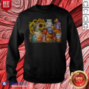 Alternative view of Top Owls Pumpkin Sunflower Halloween Shirt