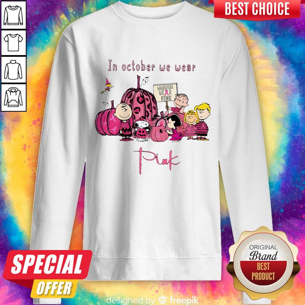 Top Peanuts Character In October We Wear Pink Shirt - Image 3