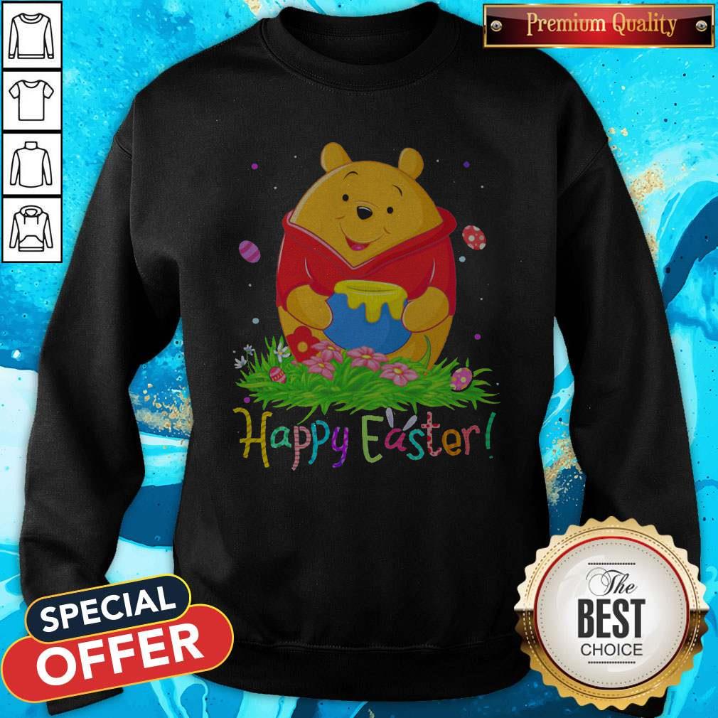 Top Pooh Easter Egg Happy Easter Shirt - Image 4