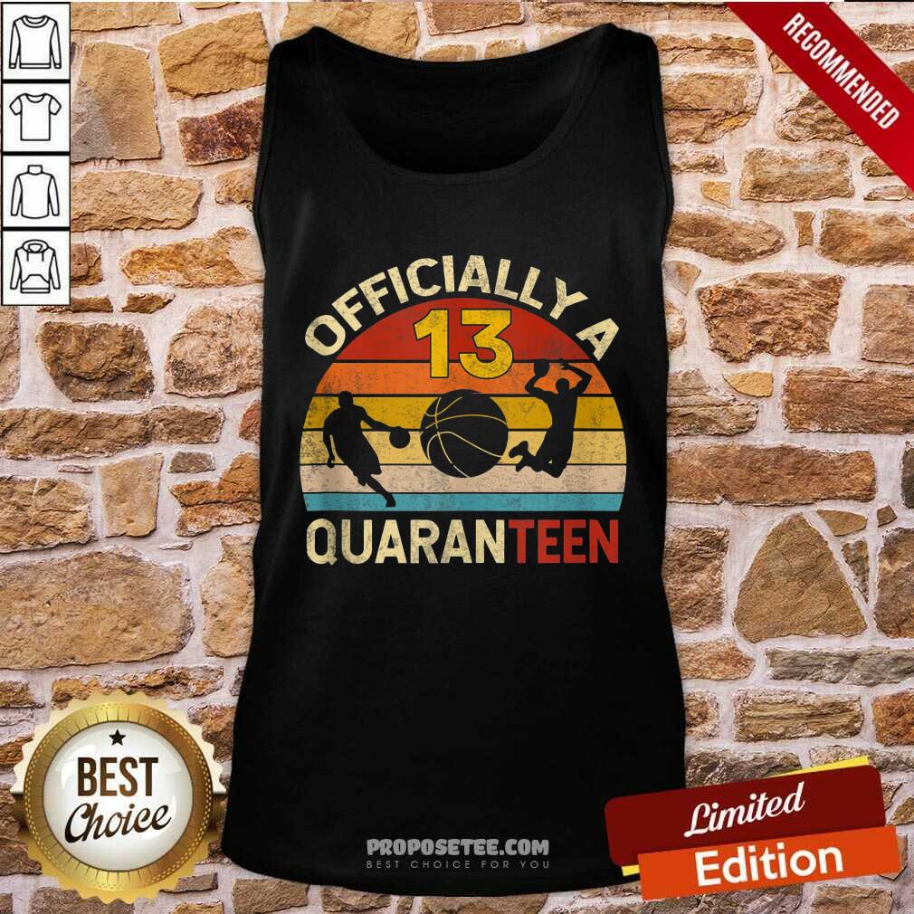 Top Quaranteen 13Th Birthday Basketball Vintage Shirt - Image 4