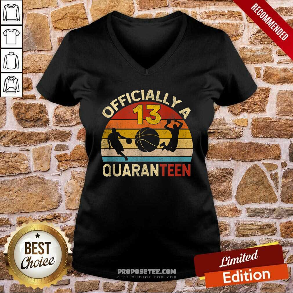 Top Quaranteen 13Th Birthday Basketball Vintage Shirt - Image 3