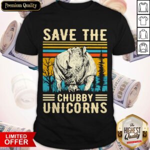 Top Rhino Save The Chubby Unicorns Vintage Retro Shirt