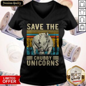 Alternative view of Top Rhino Save The Chubby Unicorns Vintage Retro Shirt