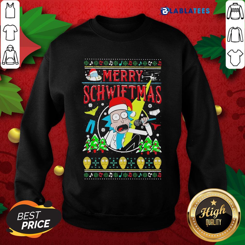 Top Rick Sanchez Santa Merry Schwiftmas Ugly Christmas Shirt - Image 2