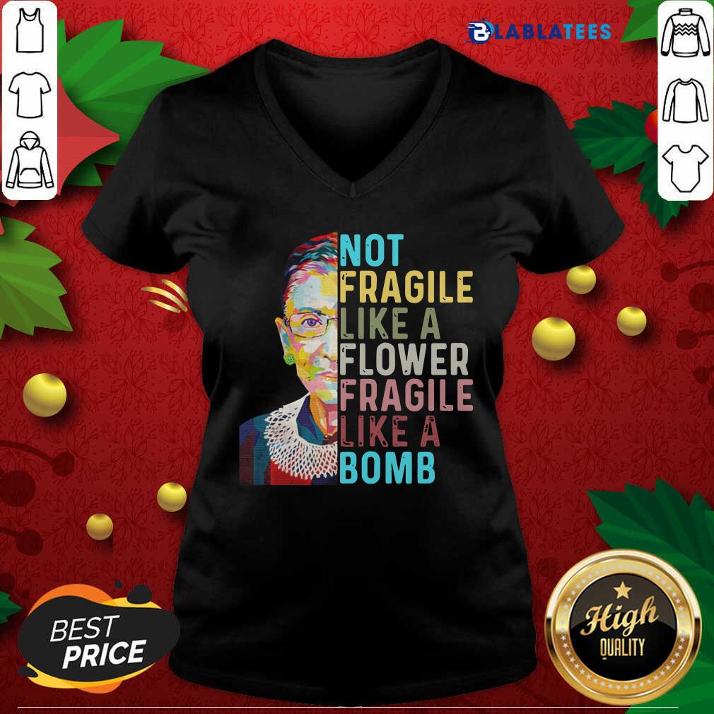 Top Ruth Bader Ginsburg Not Fragile Like A Flower Fragile Like A Bomb Shirt - Image 3