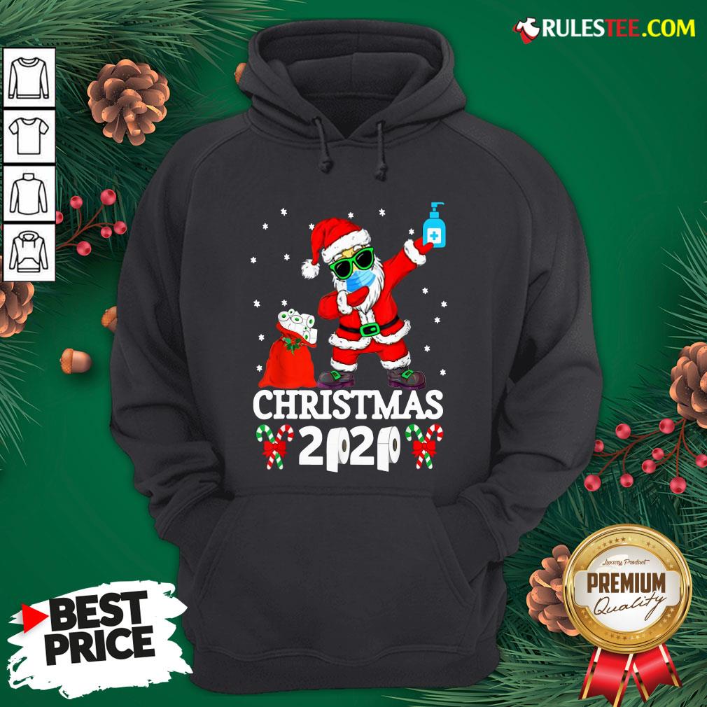 Top Santa Claus Dabbing Wine And Toilet Paper Christmas 2020 Shirt - Image 2