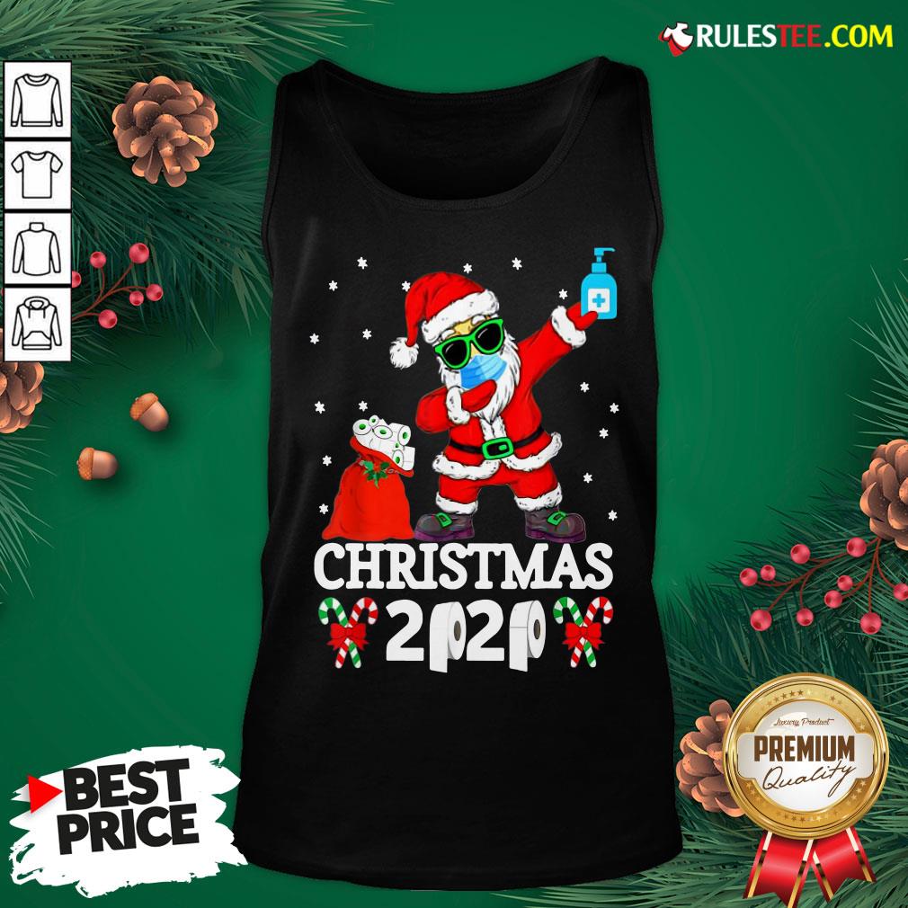 Top Santa Claus Dabbing Wine And Toilet Paper Christmas 2020 Shirt - Image 4