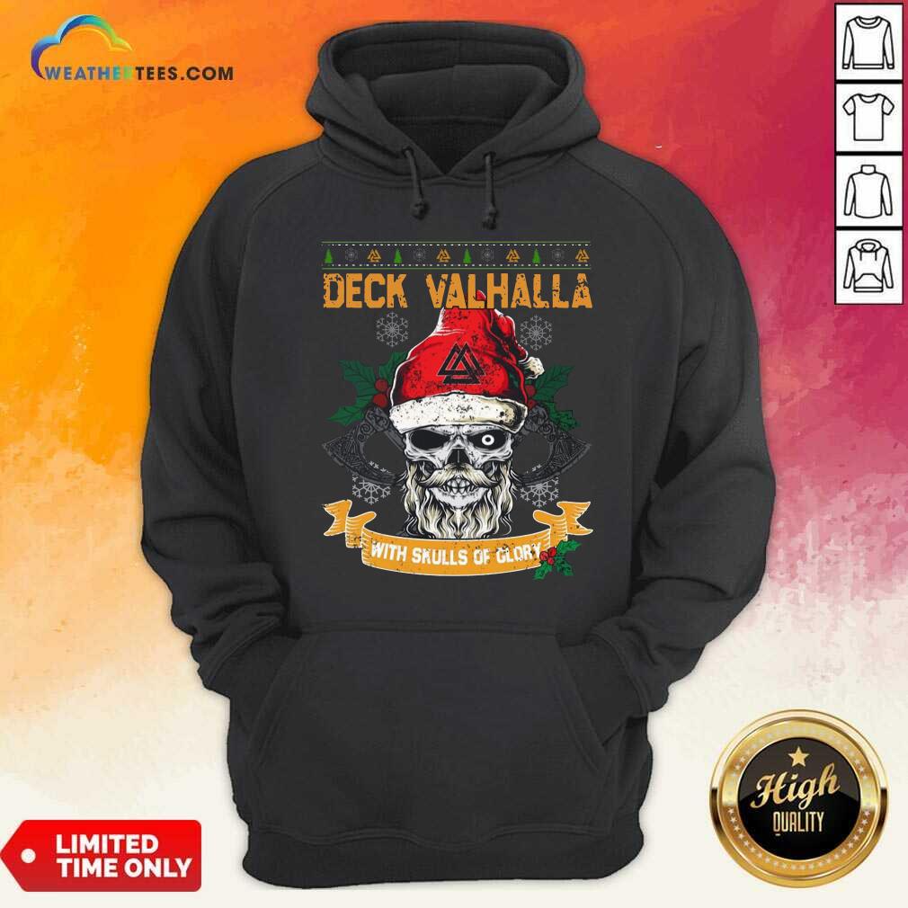Top Santa Claus Deck Valhalla With Skulls Of Glory Ugly Merry Christmas Shirt - Image 5