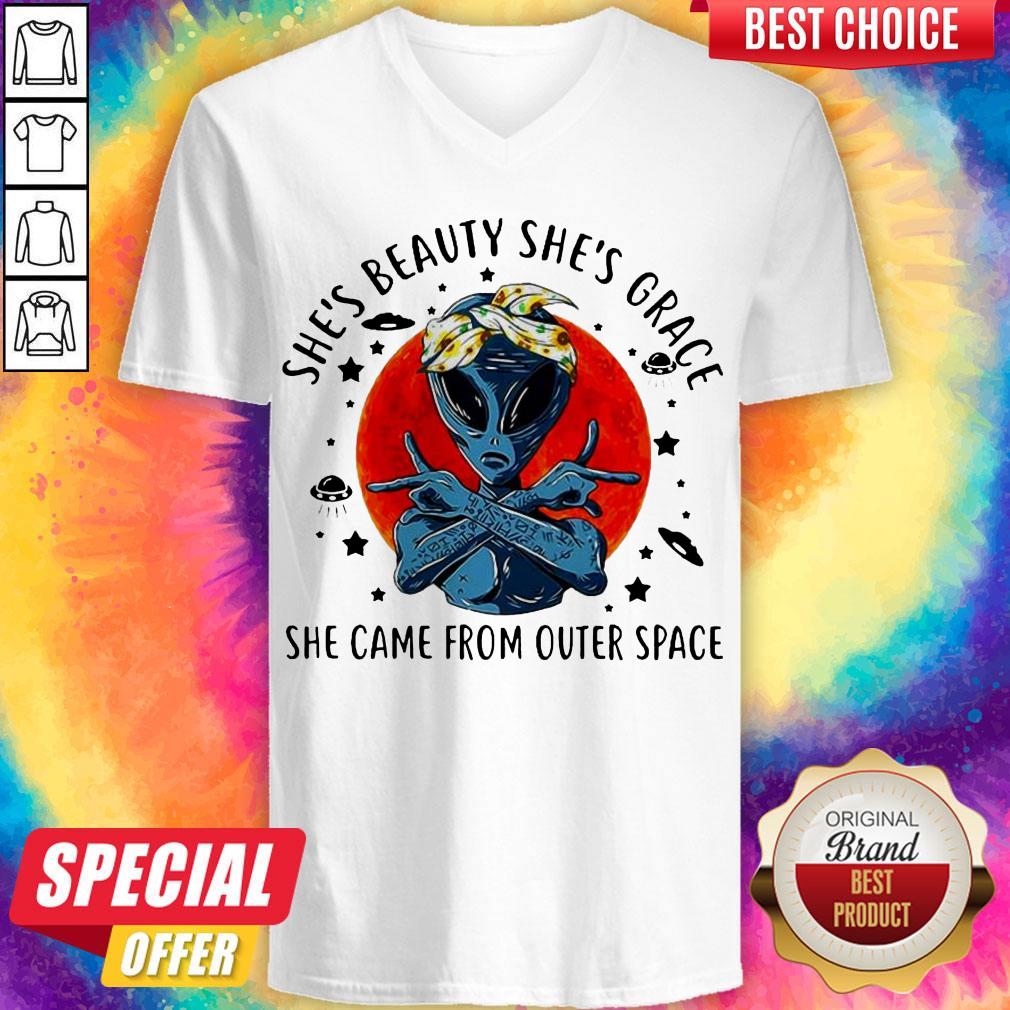Top She’s Beauty She’s Grace She Came from Outer Space 2020 Shirt - Image 2
