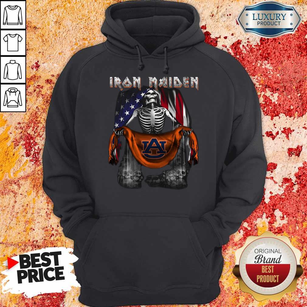 Top Skeleton Iron Maiden Auburn Logo American Flag Independence Day Shirt - Image 5