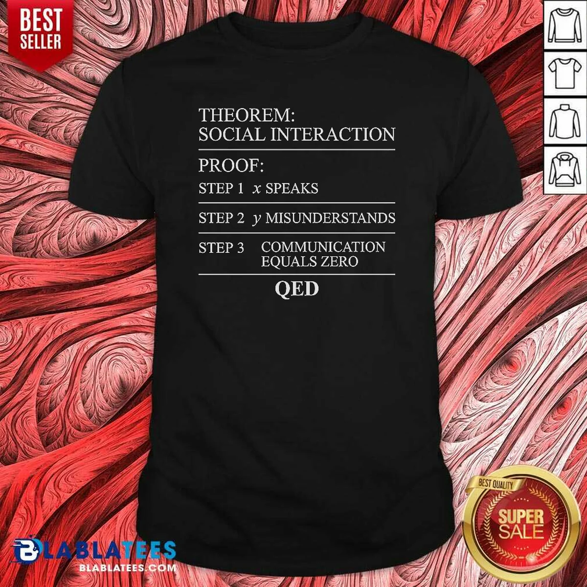 Top Social Interaction Theorem Math Proof Introvert Shirt