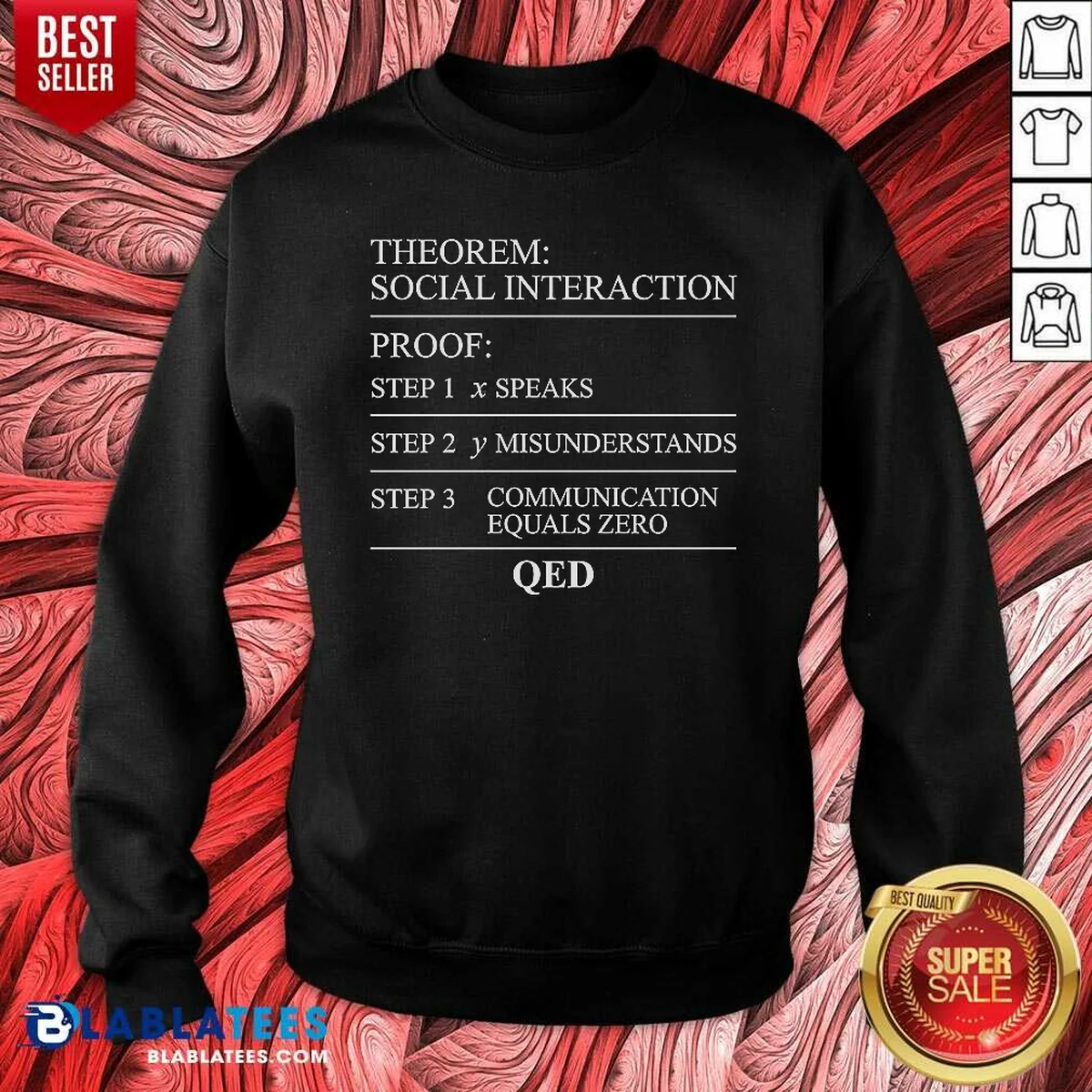 Top Social Interaction Theorem Math Proof Introvert Shirt - Image 4