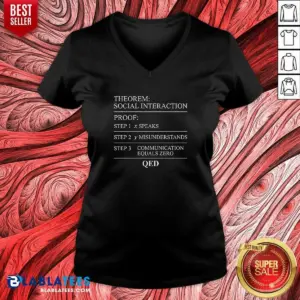 Alternative view of Top Social Interaction Theorem Math Proof Introvert Shirt
