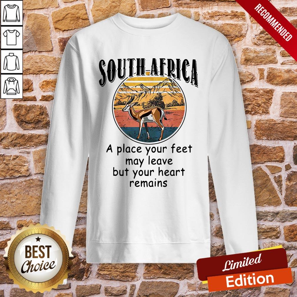 Top South Africa A Place Your Feet May Leave But Your Heart Remains Vinatge Shirt - Image 4