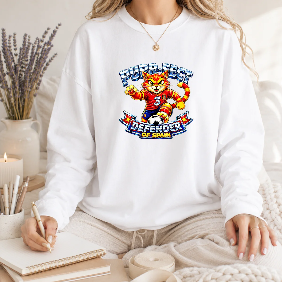 Top Spain Soccer Cat Meme Purr Fect Defender YK Shirt - Image 3