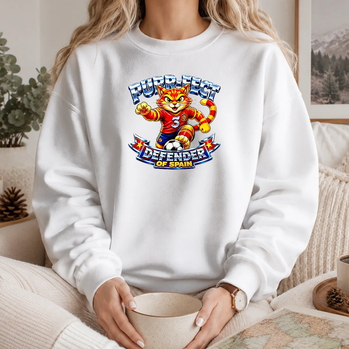 Top Spain Soccer Cat Meme Purr Fect Defender YK Shirt - Image 5