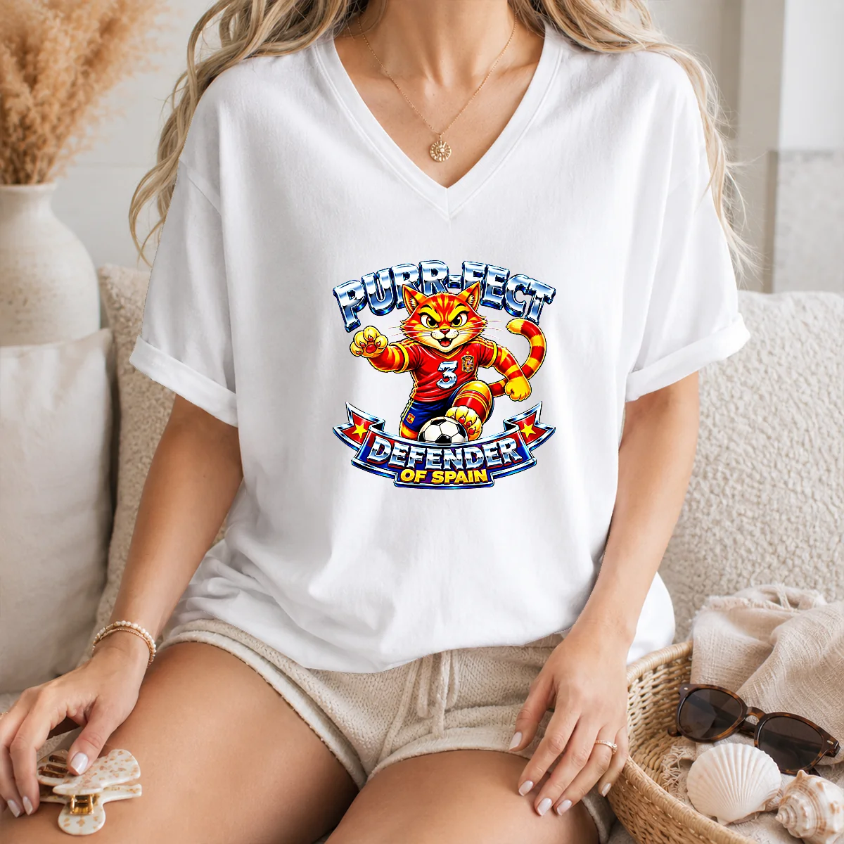 Top Spain Soccer Cat Meme Purr Fect Defender YK Shirt - Image 7