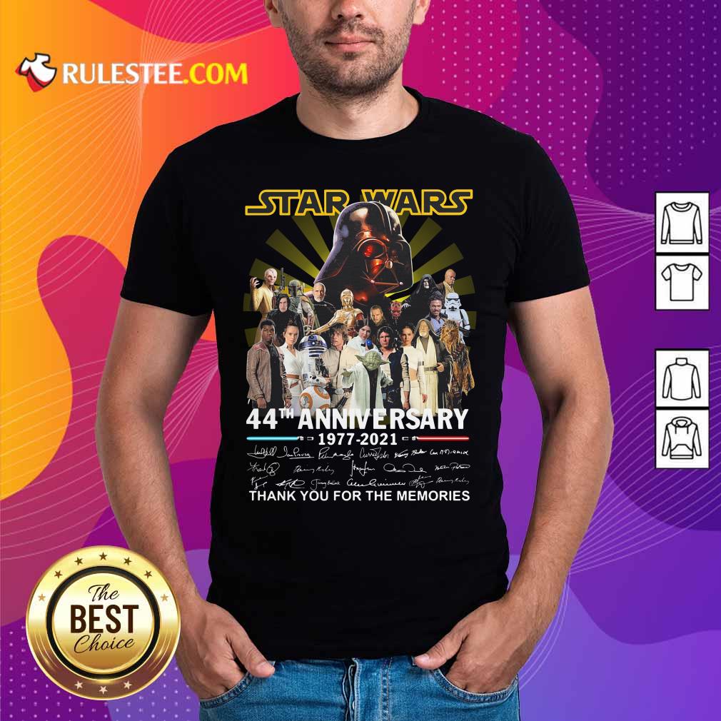 Top Star Wars 44th Anniversary 1977 2021 Thank You For The Memories Signuature Shirt