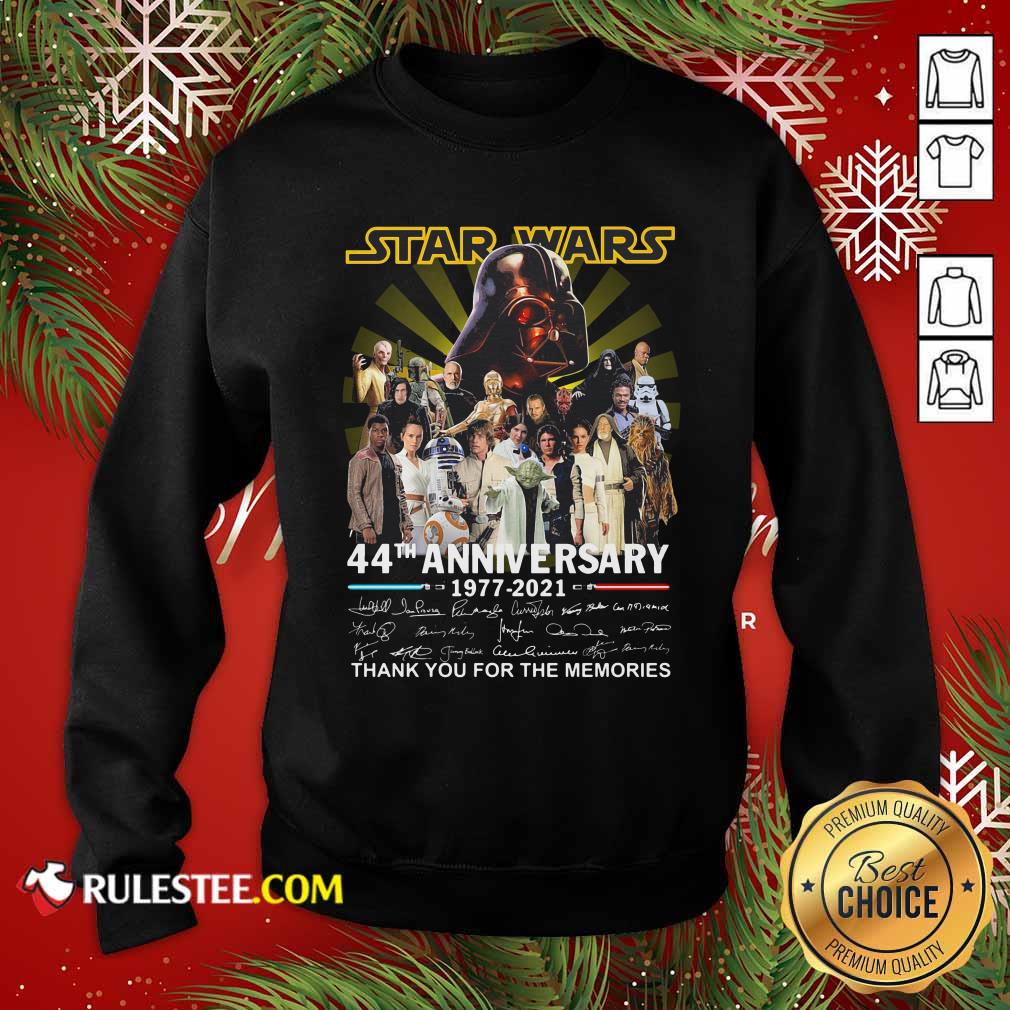 Top Star Wars 44th Anniversary 1977 2021 Thank You For The Memories Signuature Shirt - Image 5