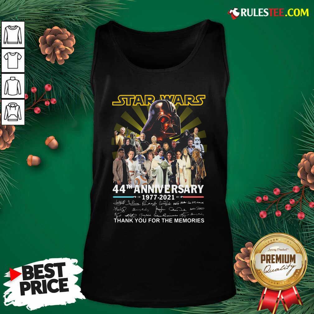 Top Star Wars 44th Anniversary 1977 2021 Thank You For The Memories Signuature Shirt - Image 4