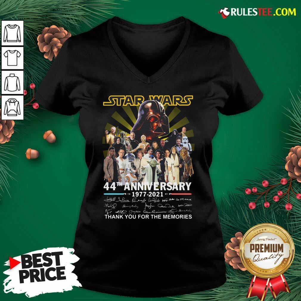 Top Star Wars 44th Anniversary 1977 2021 Thank You For The Memories Signuature Shirt - Image 3