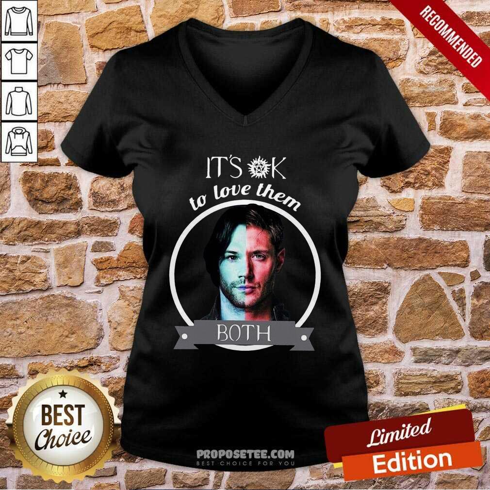 Top Supernatural Dean Winchester It’s Ok To Love Them Both Shirt - Image 5
