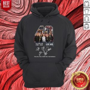 Alternative view of Top Tesla Rock Band 40th Years Of 1980-2020 Signature Thank You For The Memories Shirt