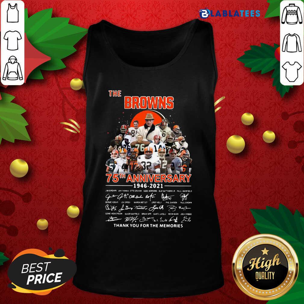 Top The Browns 75th Anniversary 1946 2021 Signatures Thank You For The Memories Shirt - Image 4