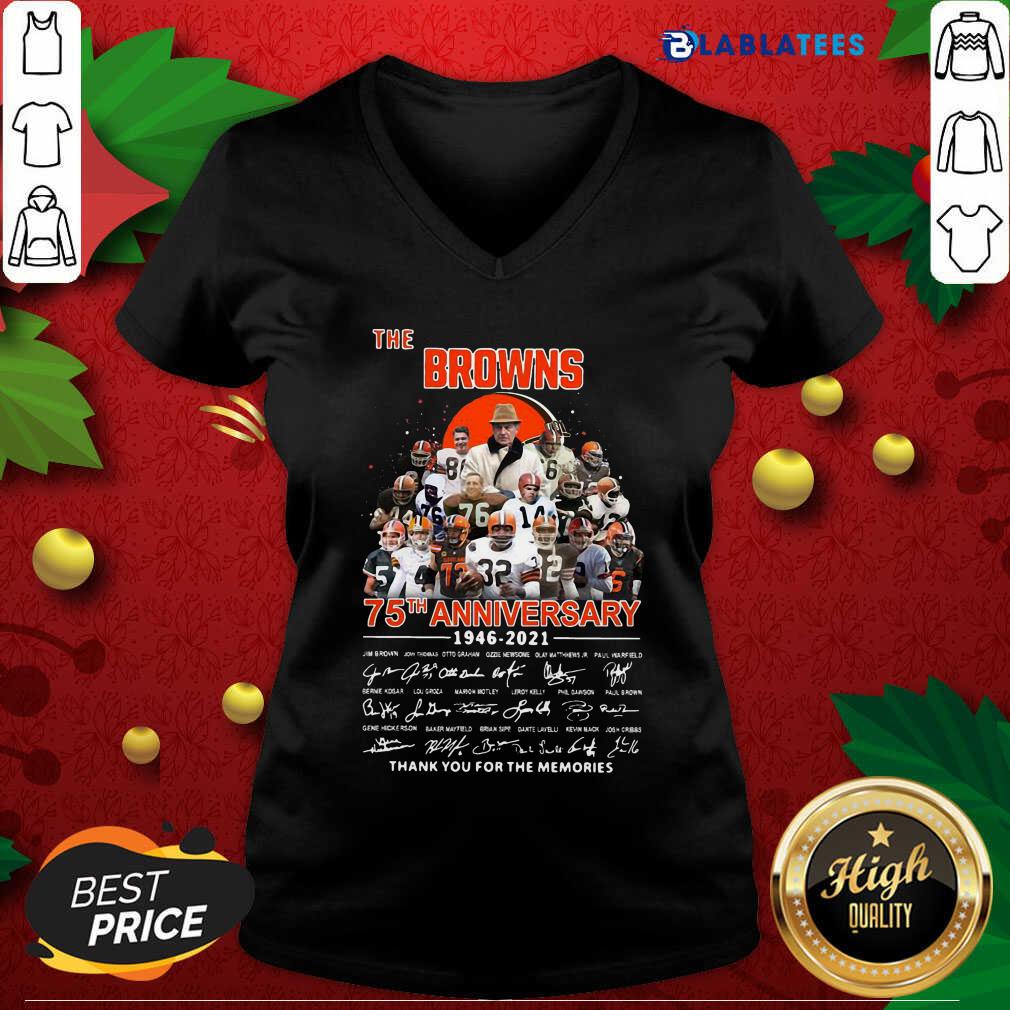 Top The Browns 75th Anniversary 1946 2021 Signatures Thank You For The Memories Shirt - Image 3