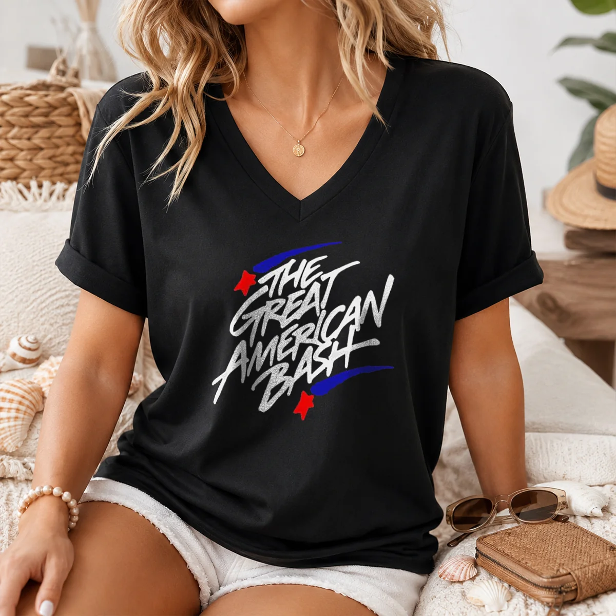 Top The Great American Bash WWE Wrestling Event Logo Shirt - Image 2