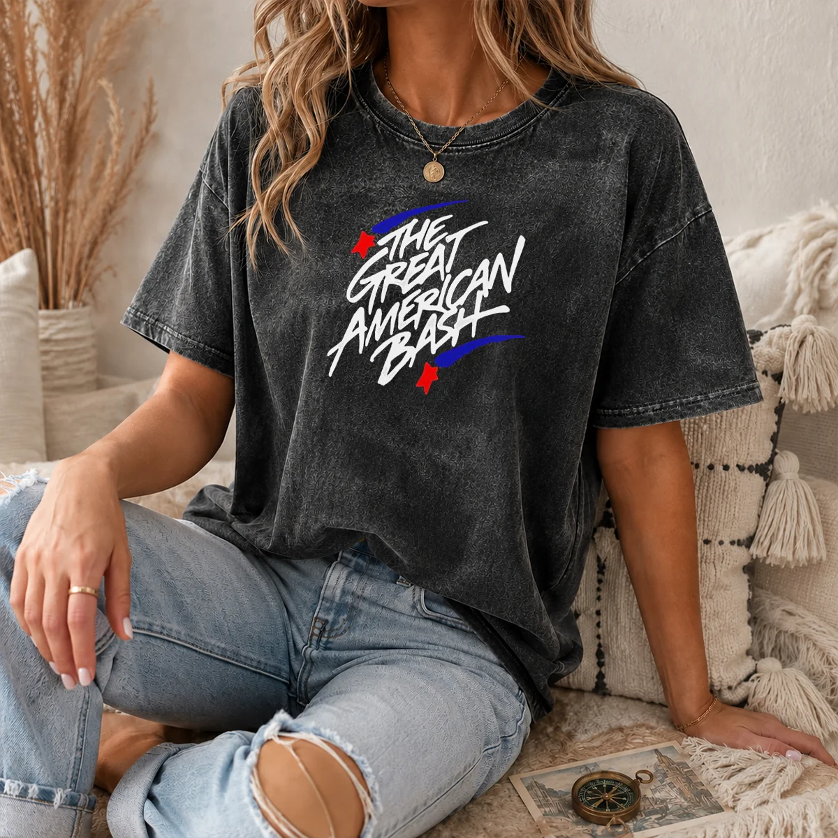 Top The Great American Bash WWE Wrestling Event Logo Shirt - Image 8