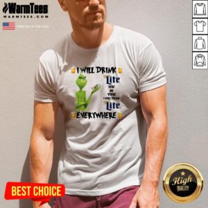 Alternative view of Top The Grinch I Will Drink Miller Lite Here And There Everywhere Christmas Sweat Shirt