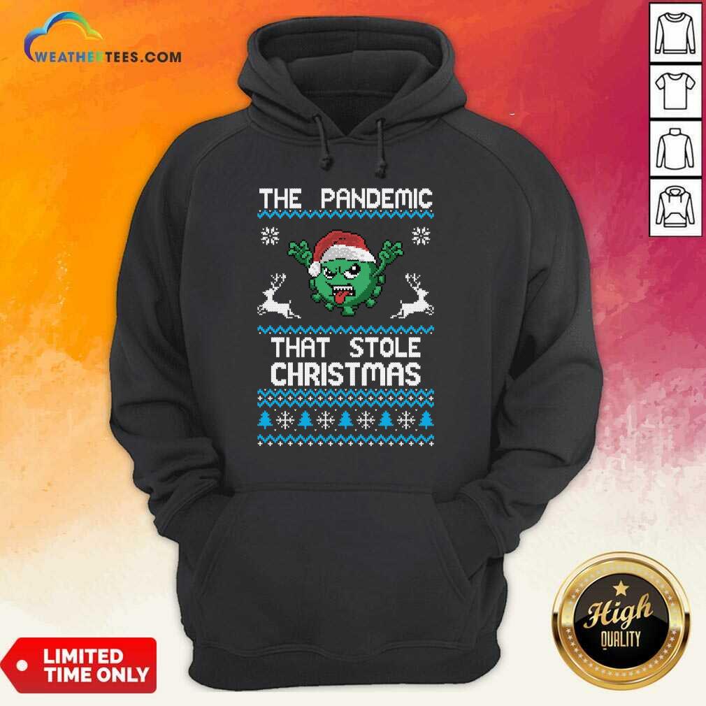 Top The Pandemic That Stole Christmas Corona Virus Wear Santa Hat Shirt - Image 5
