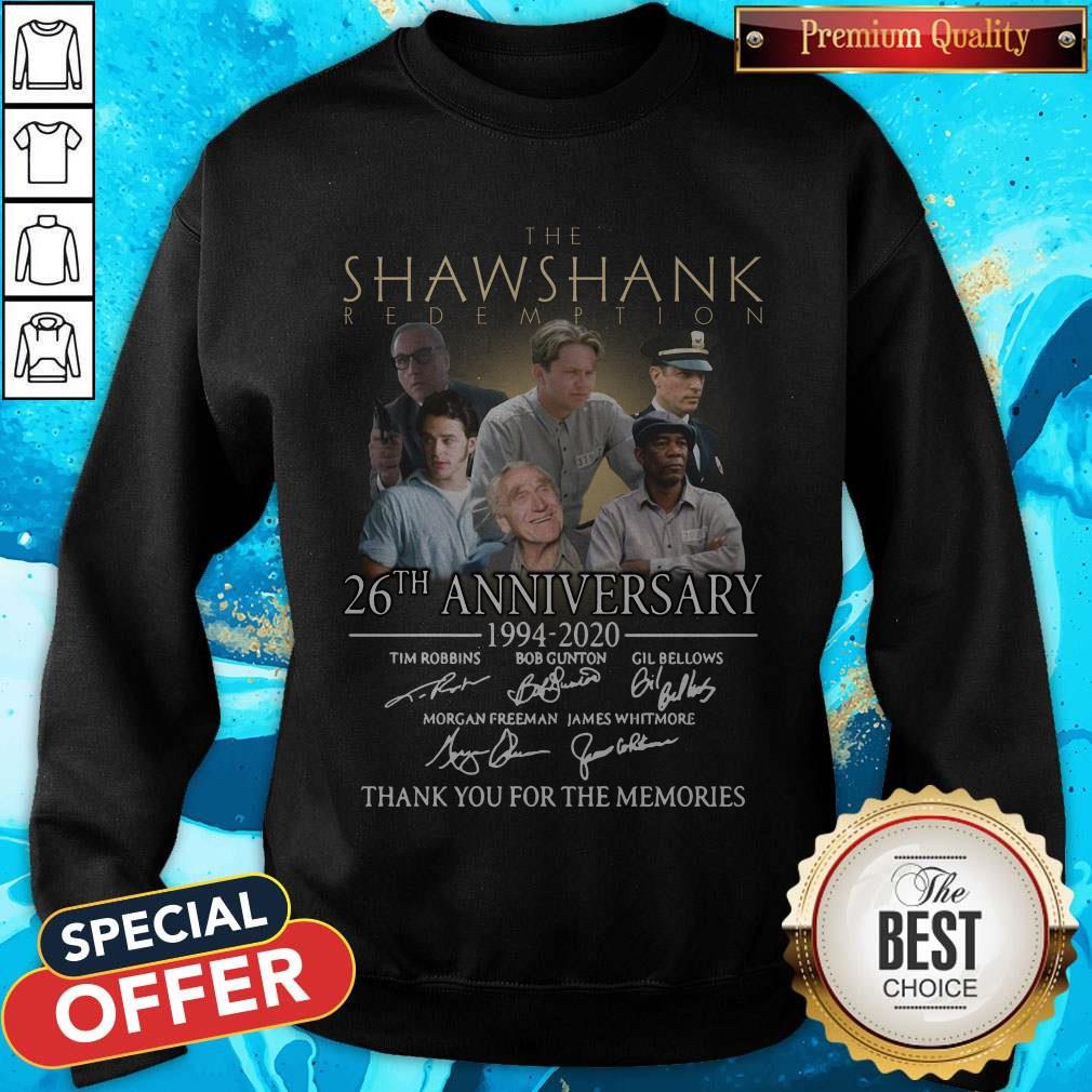Top The Shawshank Redemption 26th Anniversary 1994 2020 Thank You For The Memories Signature Shirt - Image 2