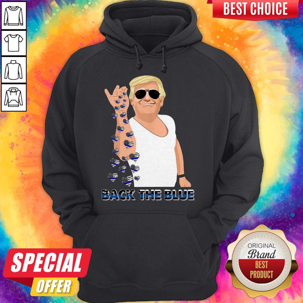 Top Trump Sprinkles Heart Back The Blue Police Shirt - Image 5