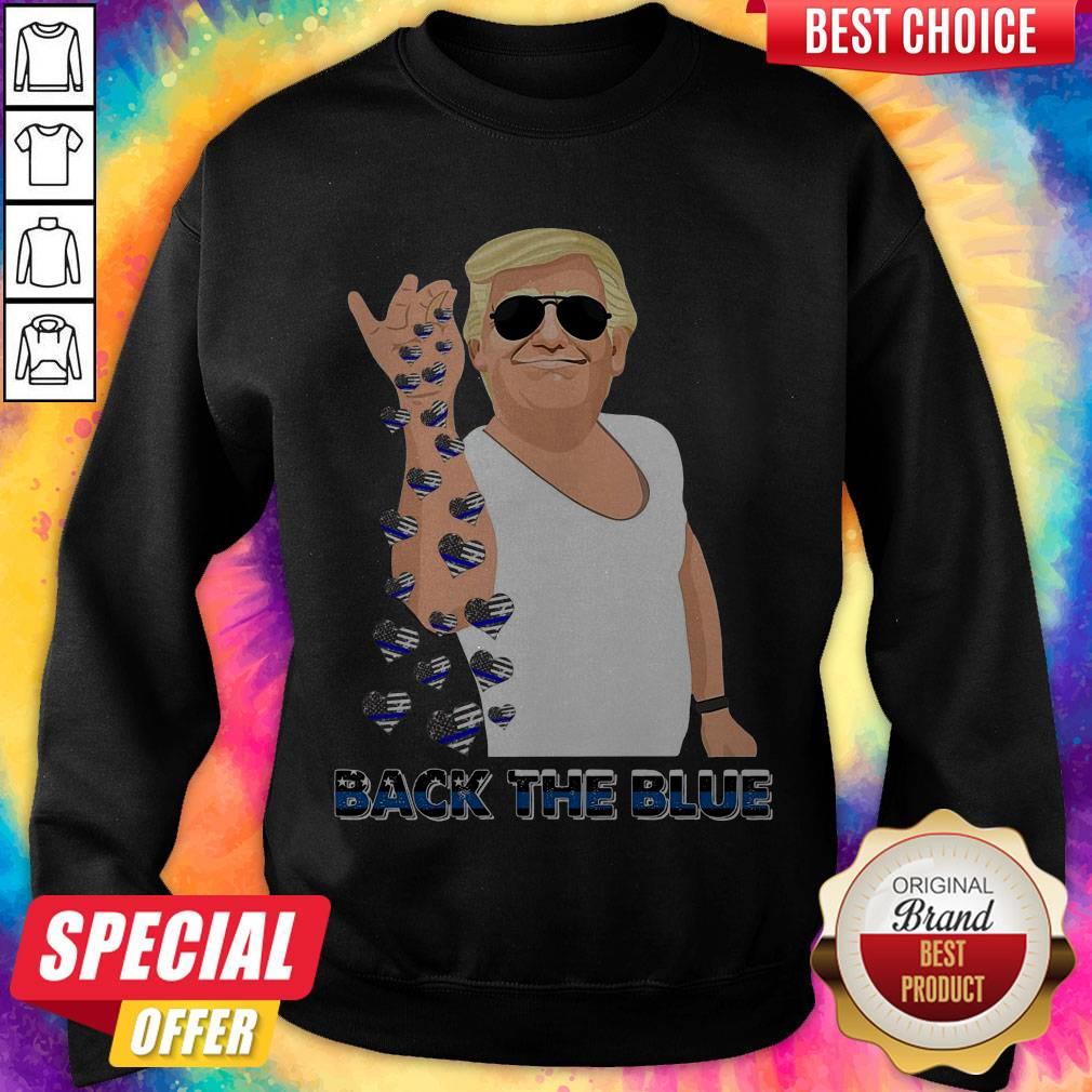 Top Trump Sprinkles Heart Back The Blue Police Shirt - Image 4