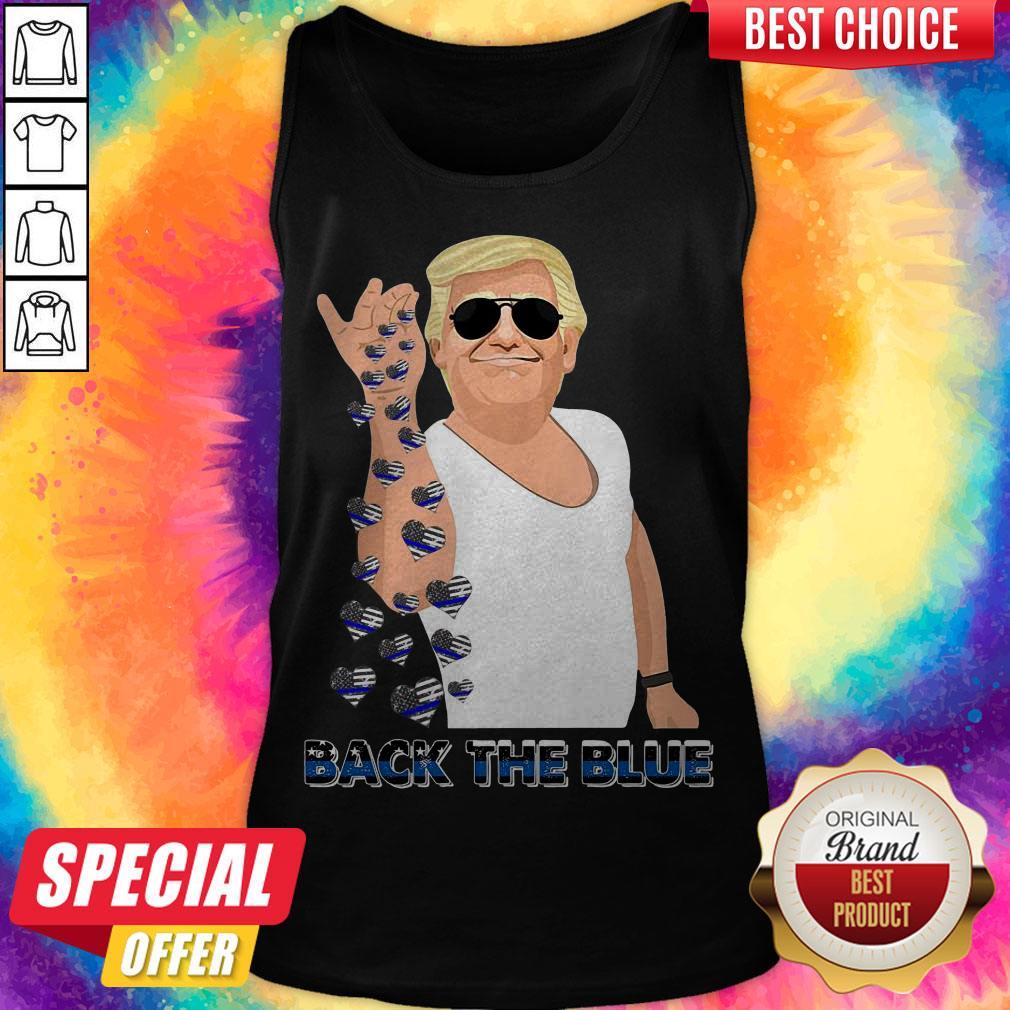 Top Trump Sprinkles Heart Back The Blue Police Shirt - Image 3