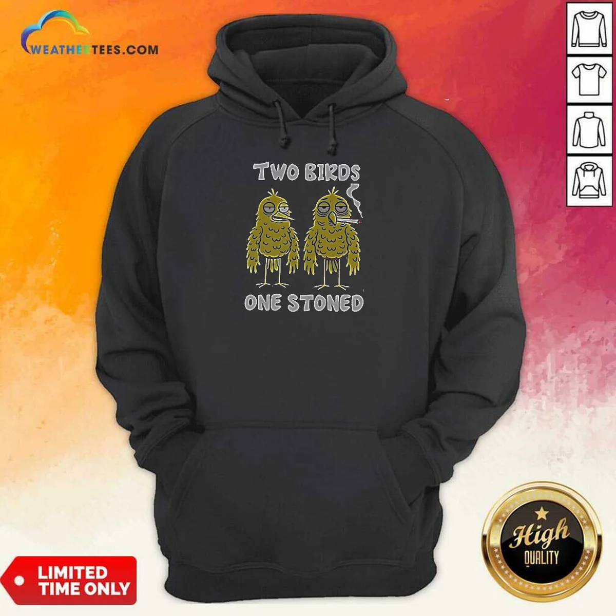 Top Two Birds One Stoned Smoking Shirt - Image 3