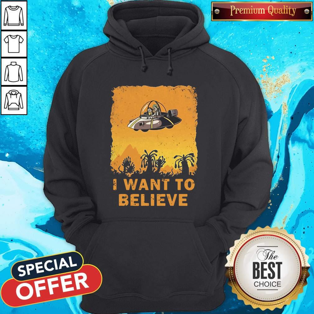 Top Ufo Rick And Morty I Want To Believe Shirt - Image 5