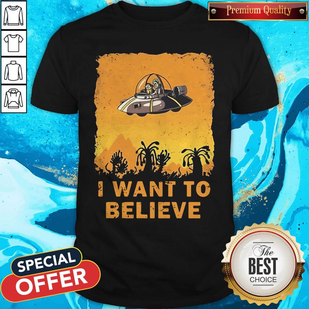 Top Ufo Rick And Morty I Want To Believe Shirt