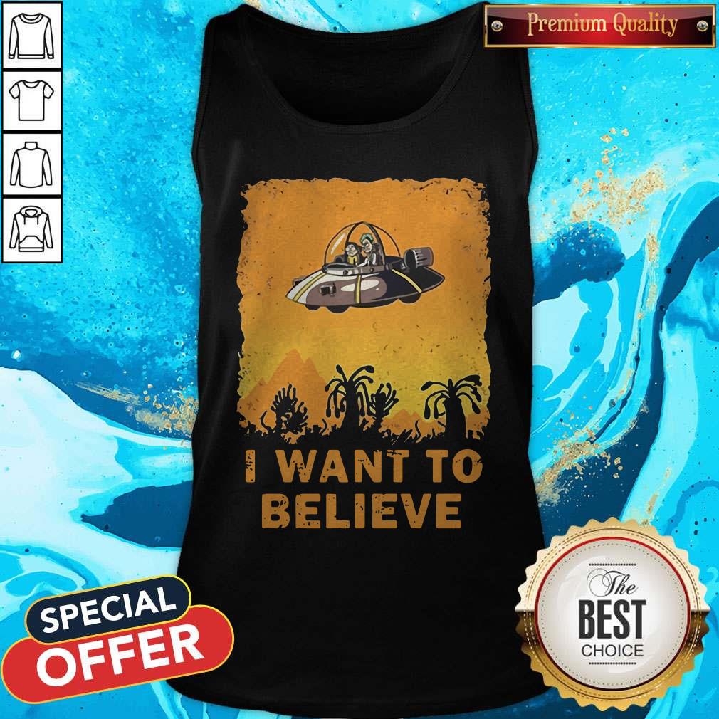 Top Ufo Rick And Morty I Want To Believe Shirt - Image 3