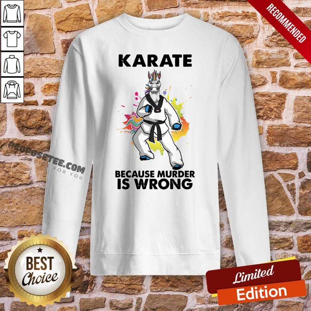 Top Unicorn Karate Because Murder Is Wrong Shirt - Image 4
