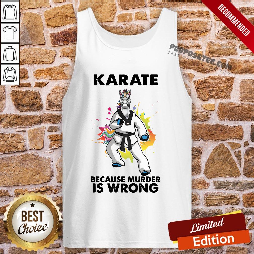 Top Unicorn Karate Because Murder Is Wrong Shirt - Image 3