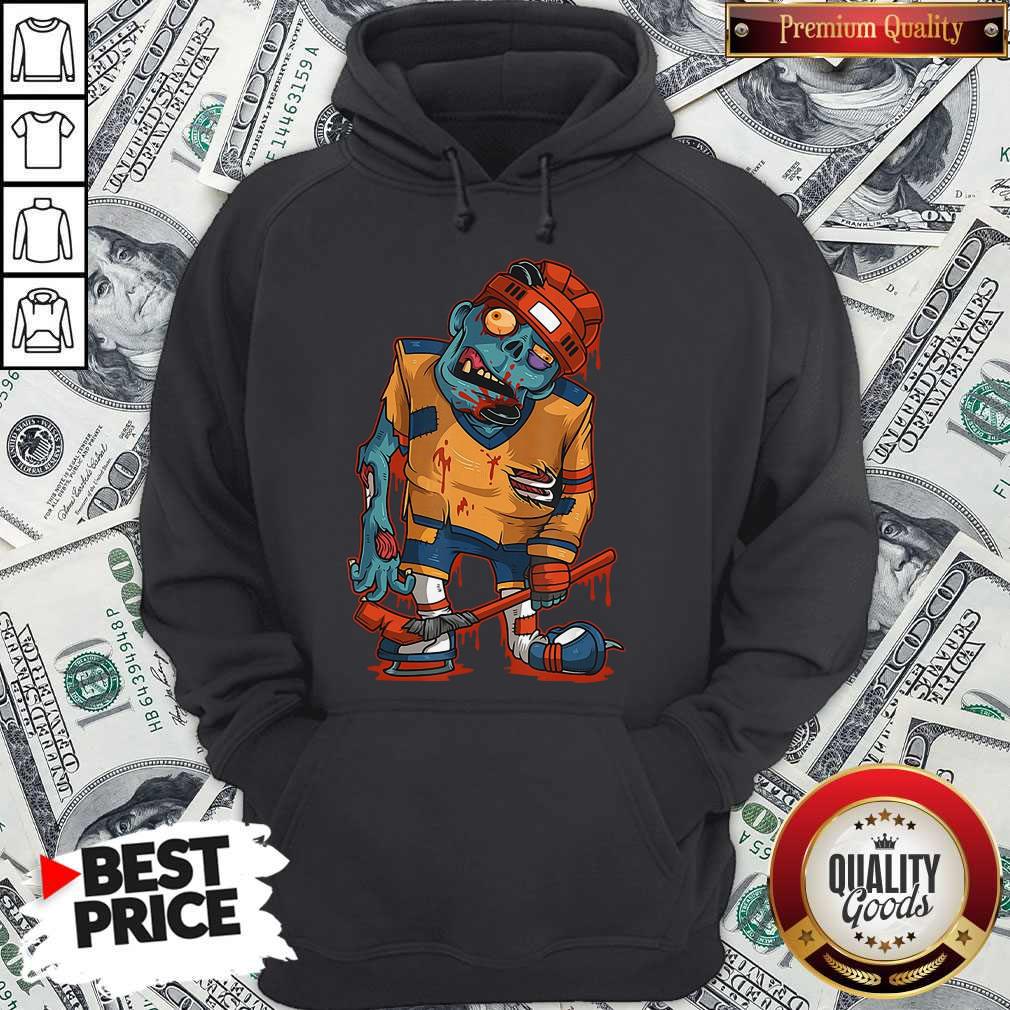 Top Zombie Ice Hockey Player Halloween Trick Or Treating Shirt - Image 5
