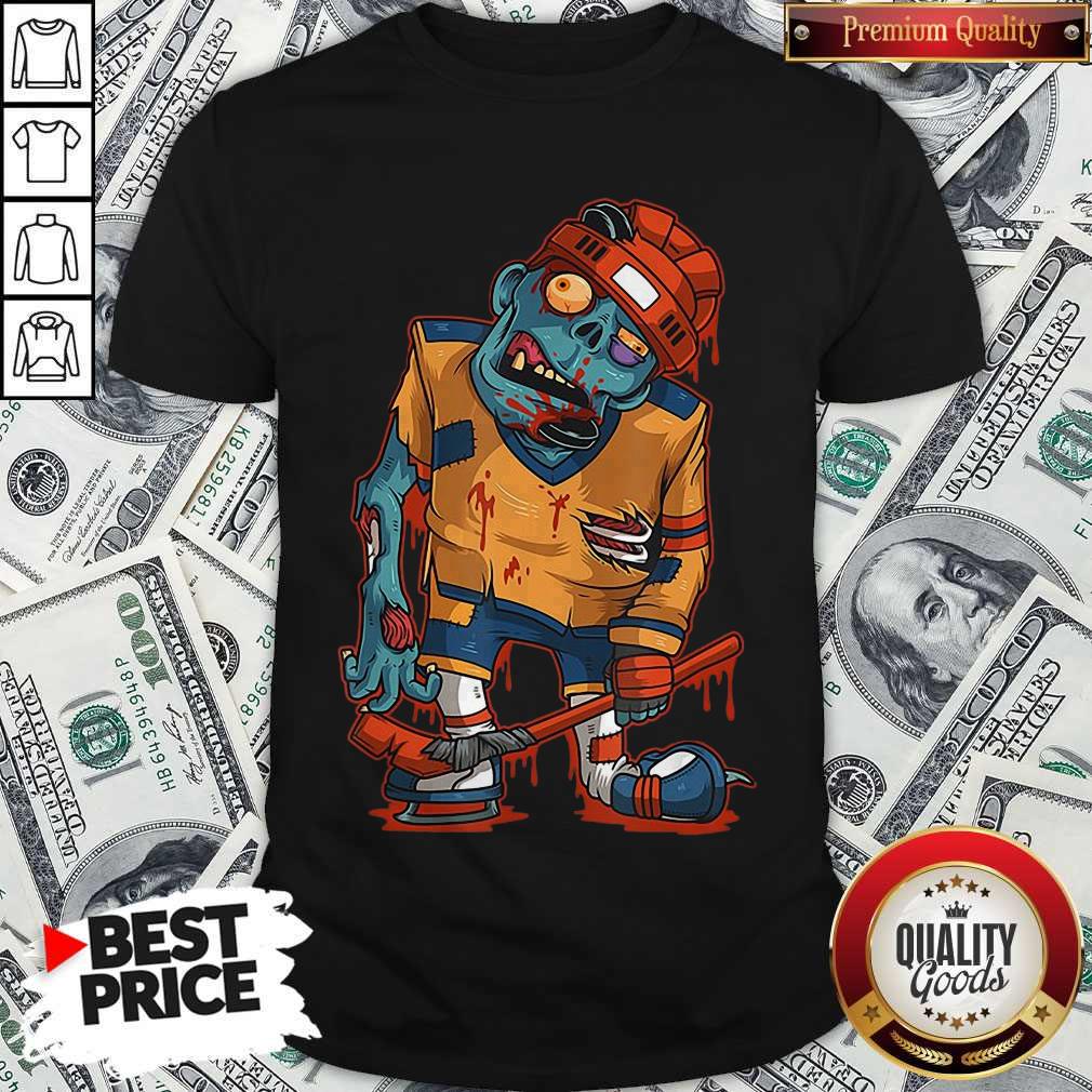 Top Zombie Ice Hockey Player Halloween Trick Or Treating Shirt
