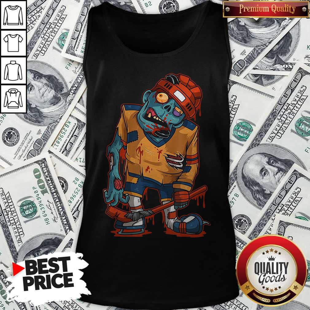 Top Zombie Ice Hockey Player Halloween Trick Or Treating Shirt - Image 3