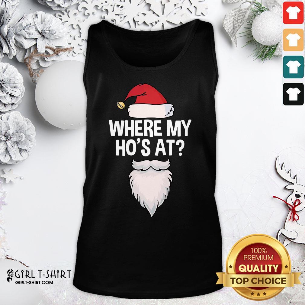 Tree Santa Where My Ho’s At Christmas Shirt - Image 4