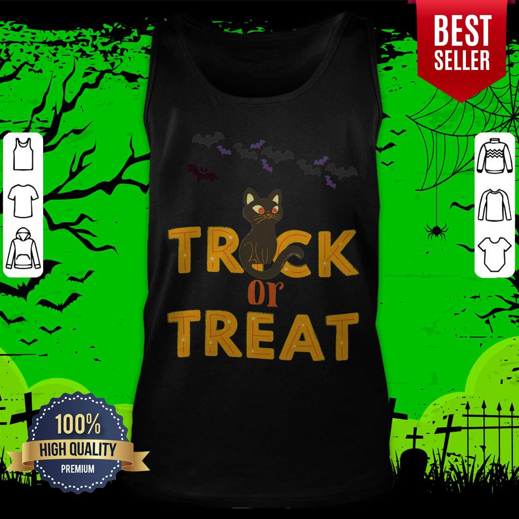 Trick Or Treat Boo Bats Black Cat Happy Halloween Shirt - Image 5