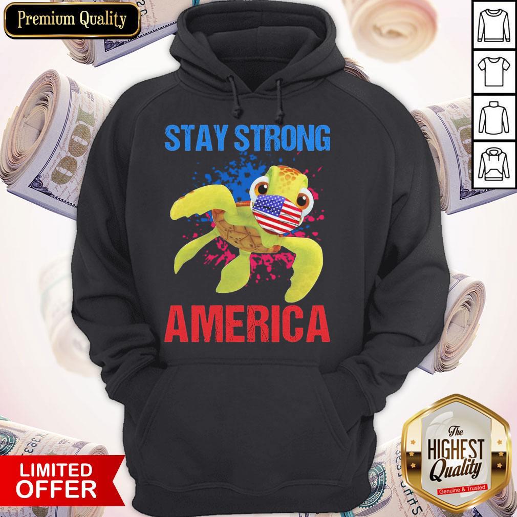 Turtle Face Mask Stay Strong American Flag Shirt - Image 5