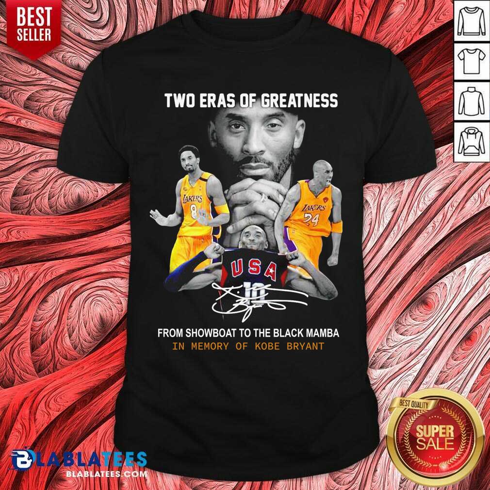 Two Eras Of Greatness From Showboat To The Black Mamba In Memory Of Kobe Bryant Shirt